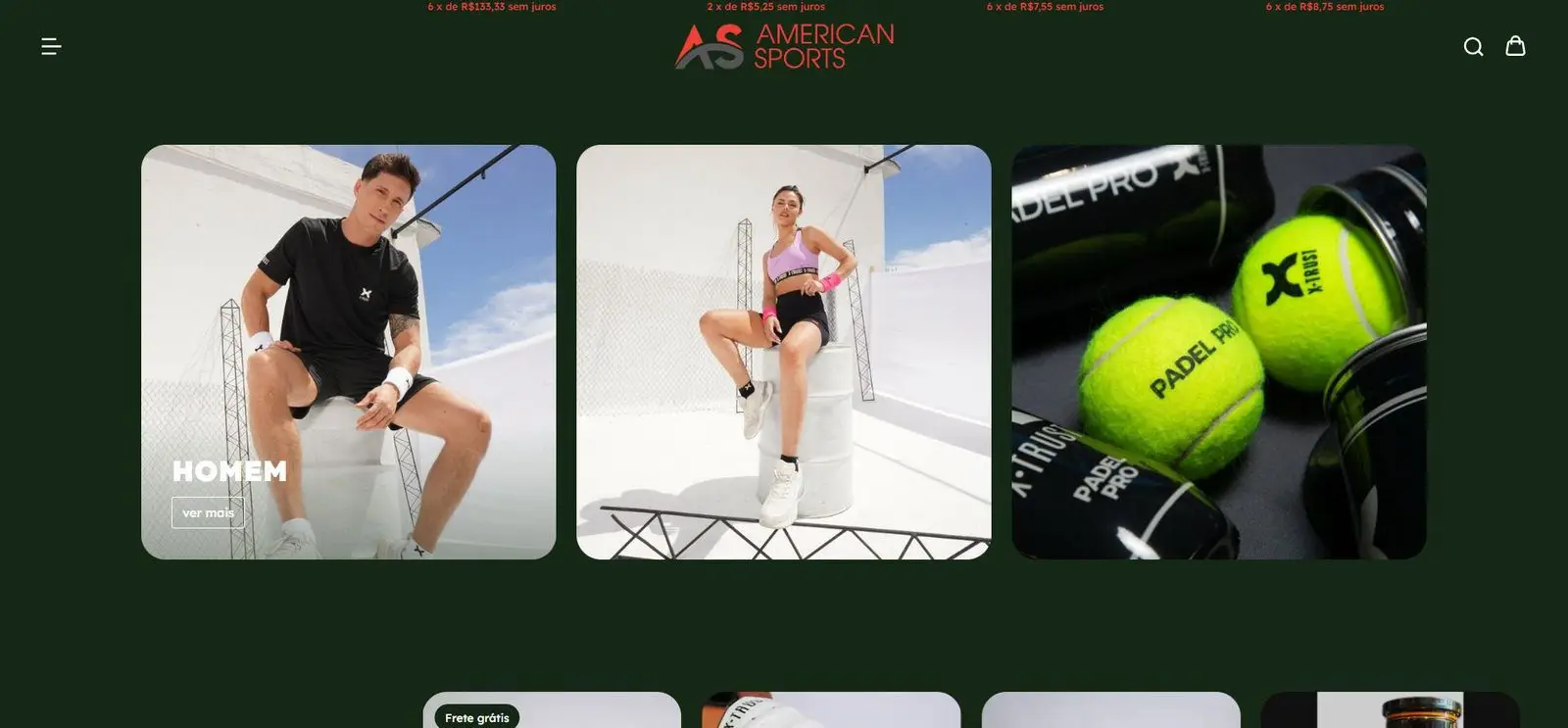 Categorías · Homem, Mulher y Padel