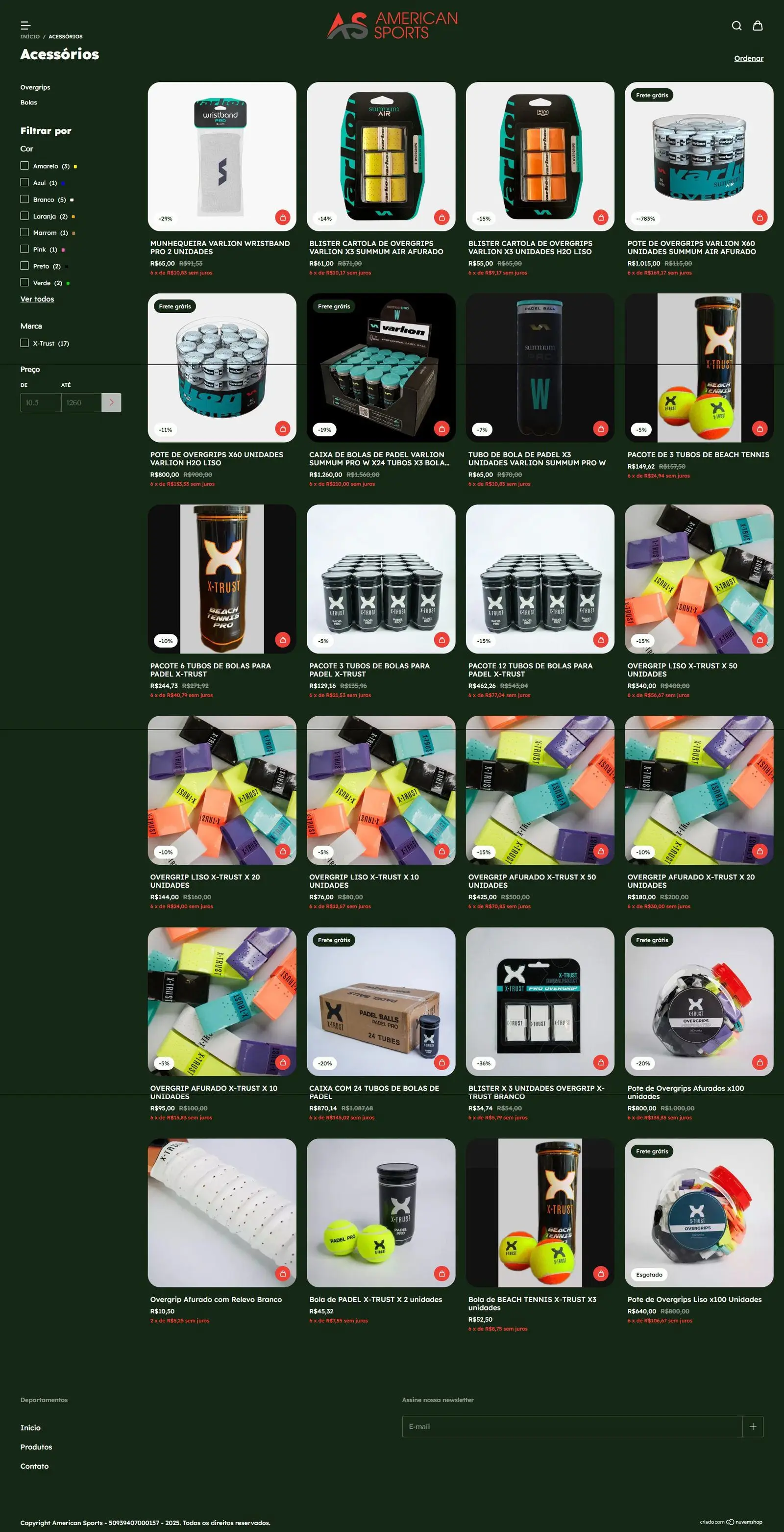 Grilla de catálogo · filtros y tarjetas con precio