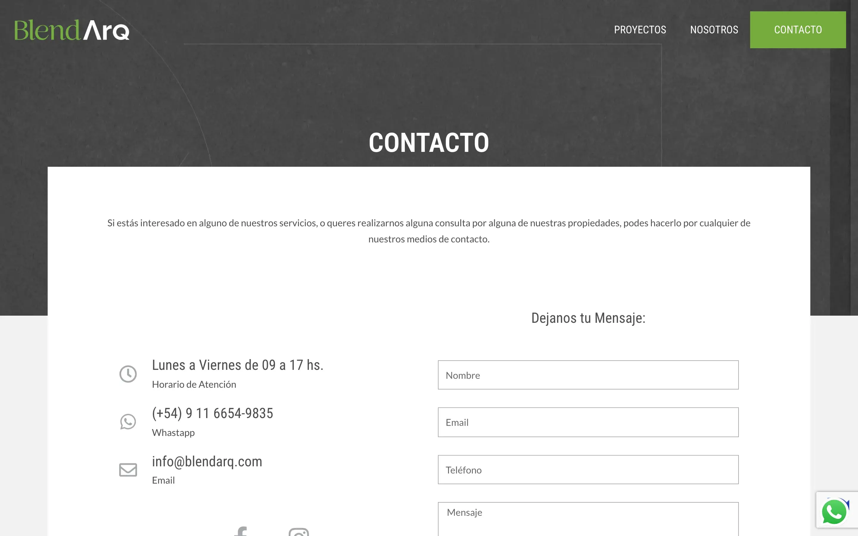 Contacto · formulario