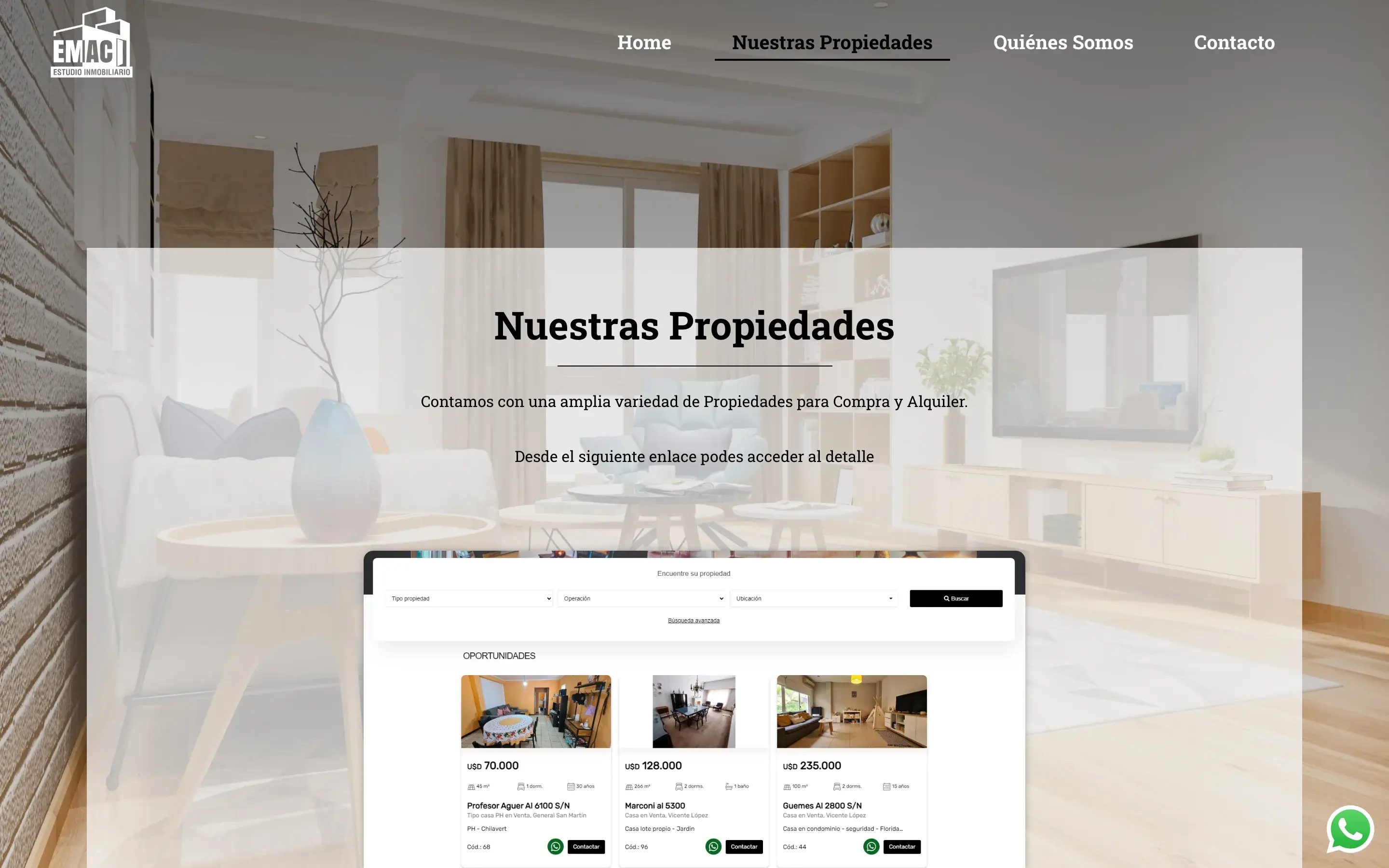 Nuestras Propiedades · link a listado externo