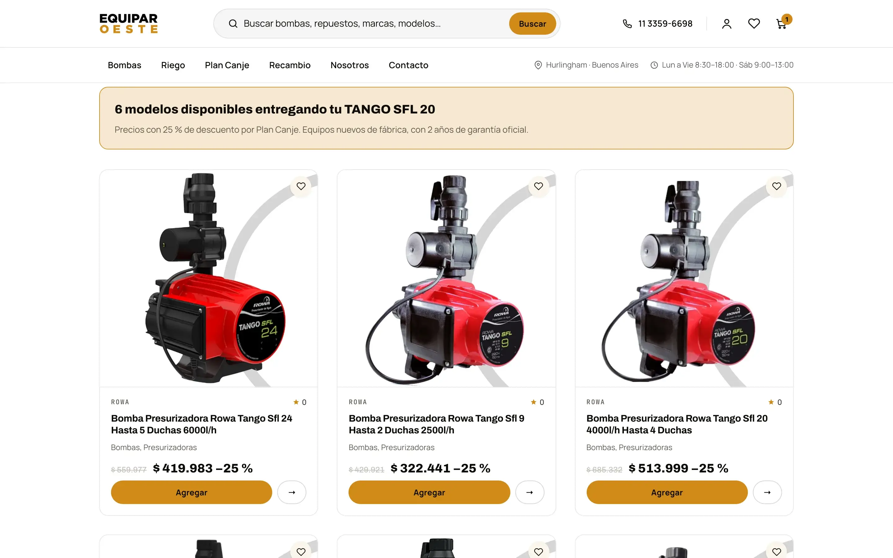Plan Canje · las equivalencias con el precio ya descontado