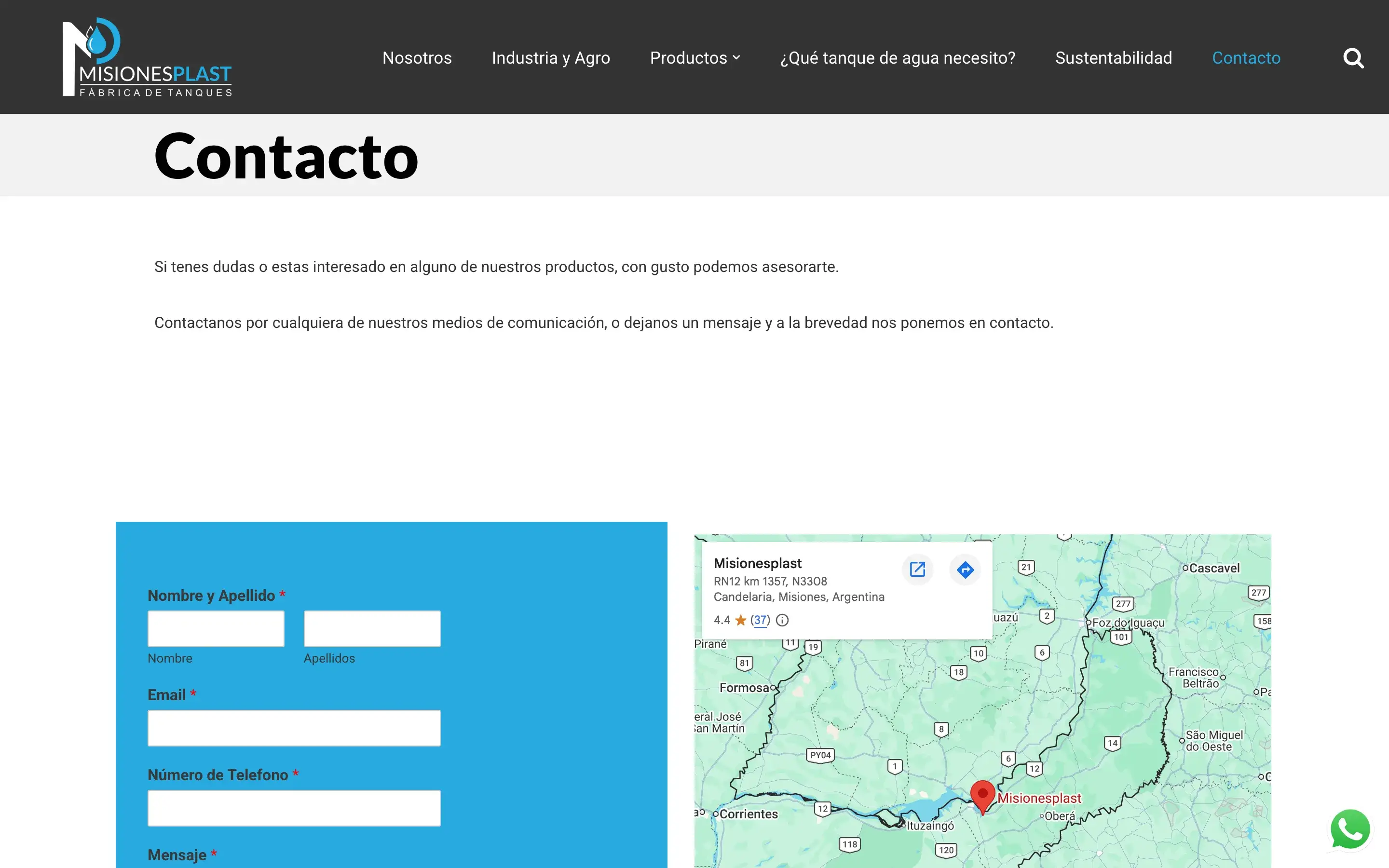 Contacto · formulario
