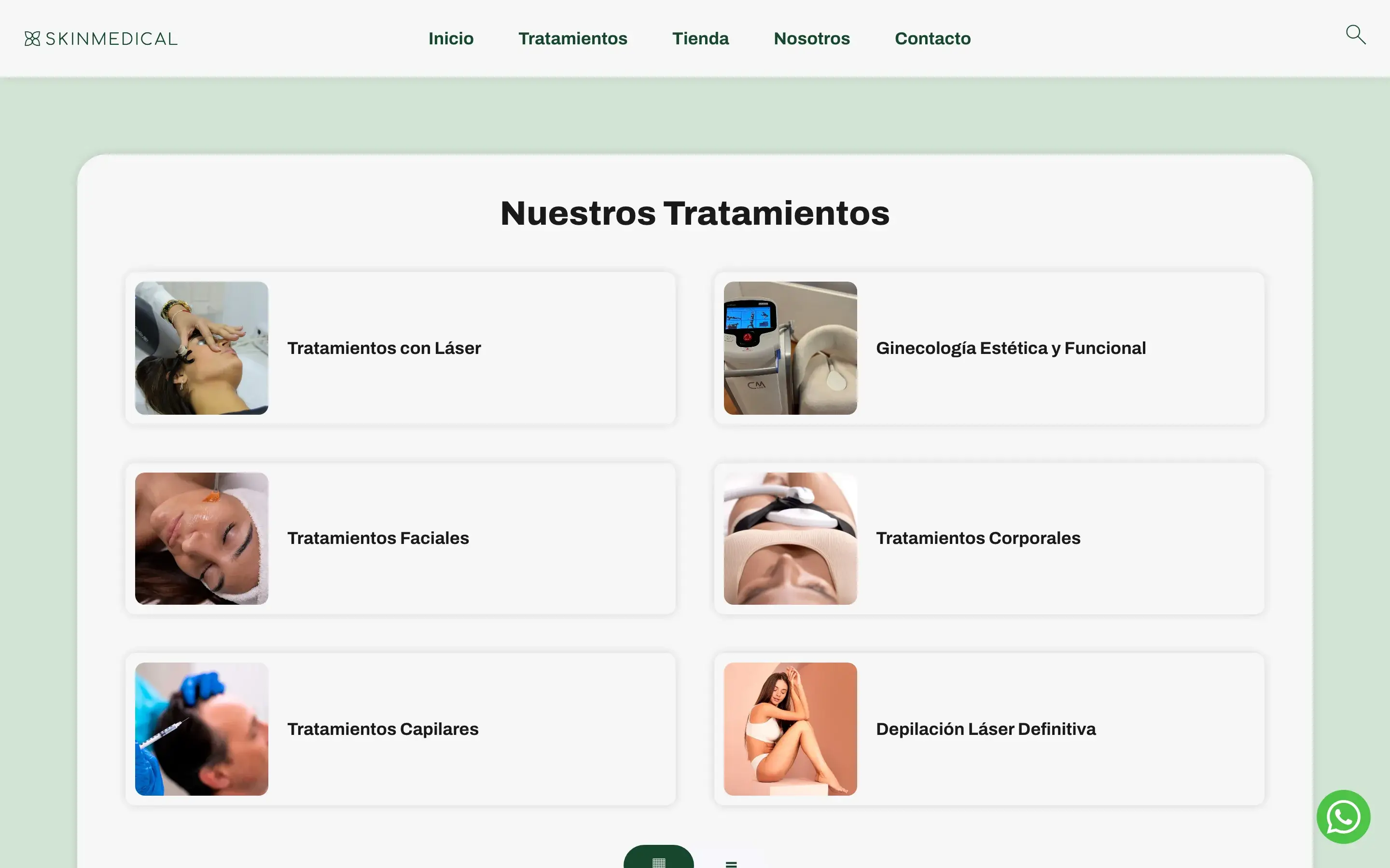 Tratamientos · hub de categorías
